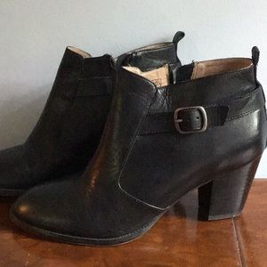 Lands’ End Black Leather Ankle Boots